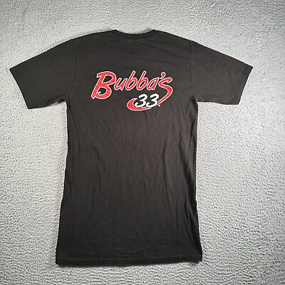 #ad Bubbas 33 T Shirt Mens Small Black Short Sleeve Employee Uniform Server Waiter $13.56