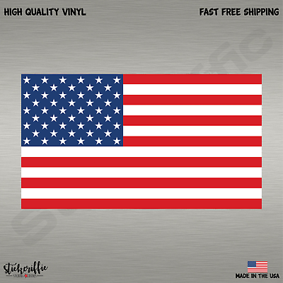 #ad American Flag America USA Patriotic Full Color Decal Sticker Free Shipping $2.49