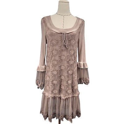 #ad Urban Mango Distressed Dress Womens Size Small Lace Bohemian Victorian $25.00
