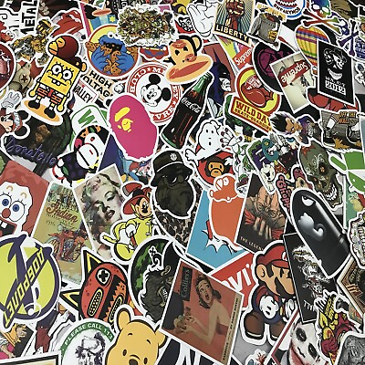 #ad 300 Random Skateboard Stickers Vinyl Laptop Luggage Decals Dope Sticker Lot Mix $15.99