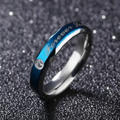 #ad USA Couples Stainless Steel Forever Love Ring Wedding Engagement Charm Band New $4.99