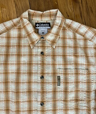 #ad Columbia Sportswear Button Up Shirt Short Sleeve Hiking Fishing Size Medium $13.89