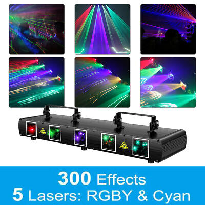 #ad 5 Lens RGBYC DJ Laser Party Light LED Projector Stage Light DMX DJ Disco Show US $114.94