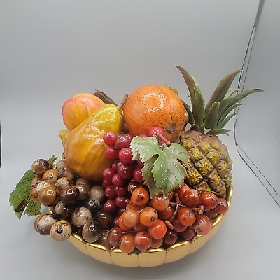#ad Faux Fruit Bowl Great For Decor Staging 12pcs Lifelike Fruit Bowl $65.00