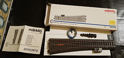 #ad HO Scale Marklin 24711 C Track Left Hand Wide Radius Turnout New Original Box $35.79