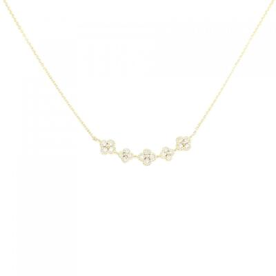 Authentic K18YG Flower Diamond Necklace 0.12CT #260 006 309 6781 $289.39