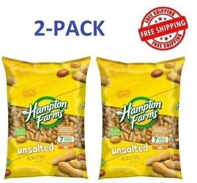 #ad Hampton Farms Unsalted In Shell Peanuts High Protein Snacks 5 lbs. 2 Pack $22.88