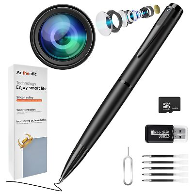 #ad 2024 Upgraded Pen Mini Camera Spy Camera 64GB Hidden Camera with FHD 1080P N... $60.51