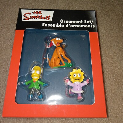 #ad 2006 The Simpsons Christmas Ornament Set Santas Little Helps Chasing Bart Lisa $24.95