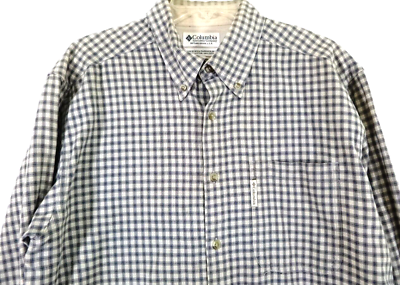 #ad Columbia Mens Long Sleeve Button Down Casual Shirt Medium Plaid 100% Cotton $10.79