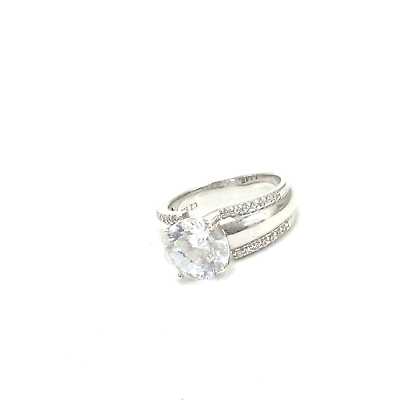 #ad PAJ Prime Art amp; Jewel 925 Sterling Cubic Zirconia Stone Ring Size 8.25 Jewelry $24.99
