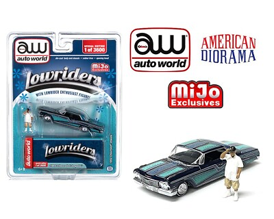 #ad Auto World x American Diorama 1:64 1962 Chevrolet Impala SS Lowrider With Figure $19.99