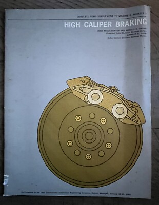 #ad Corvette News Vol 8 No 3 Supplement 1965 High Caliper Braking Repair Manual Book $13.99