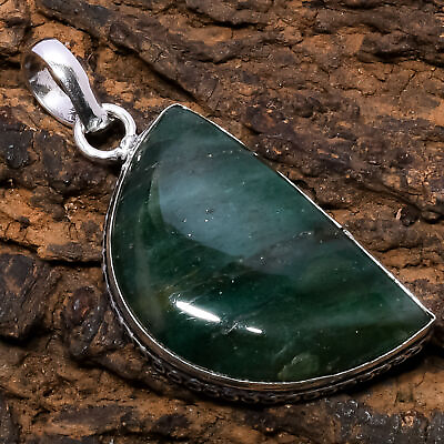 #ad Green Aventurine Gemstone 925 Sterling Silver Jewelry Pendant 2.2quot; $7.83