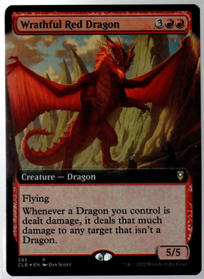 #ad Wrathful Red Dragon 585 Extended Art Rare Foil Baldur#x27;s Gate Magic TCG NM $3.49