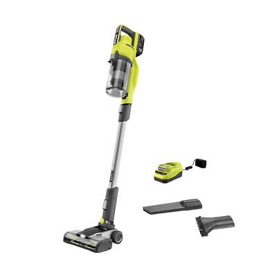 #ad USED RYOBI ONE 18V Cordless Stick Vacuum Cleaner Kit with 4.0 Ah Battery and $119.95