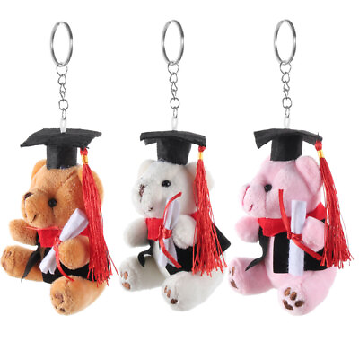 #ad 6pcs lovely keychain Graduation Plush Bear Keychains for Graduation $16.20