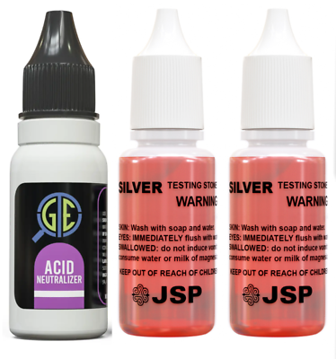 #ad 2 JSP Silver Jewelry Test Acid Testing Sterling Jewelry Solution w Neutralizer $14.89