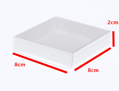#ad 300 Square 8cm White Invitation Bomboniere Box Coaster Cookie Favor Gift BULK AU $225.00
