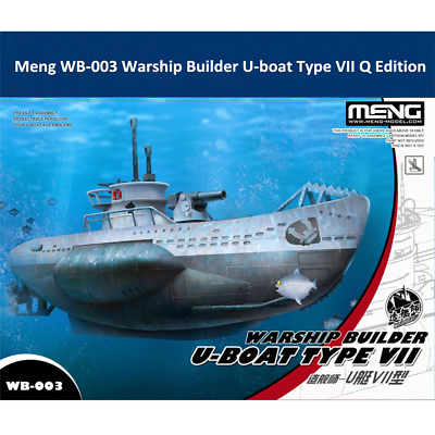 #ad Meng WB 003 Warship Builder U boat Type VII Q Edition Assembly Model Kit $34.00
