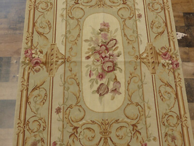 #ad 3#x27;x5#x27; Stunning French Aubusson Chic hand knotted wool Needlepoint area rug $233.40