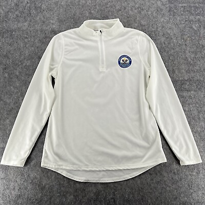 #ad Ocean Reef Club Womens White Racquet Club Zip Shirt Size M $16.99