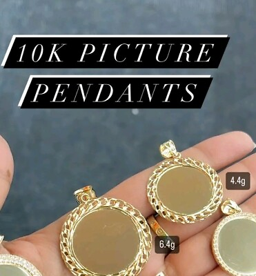 #ad Framed Medallion Frame Pendant Real 10K Yellow Gold $359.99