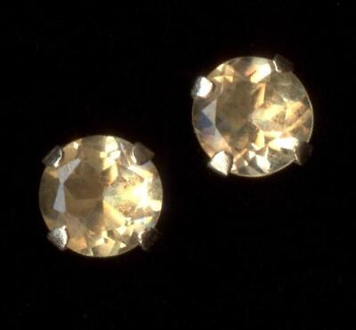 #ad 14K Solid Yellow Gold 5mm Round Orange Citrine Gemstone Solitaire Earrings Ns $40.90