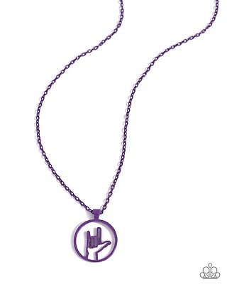#ad Paparazzi Jewelry Abstract ASL Purple Necklaces $3.00