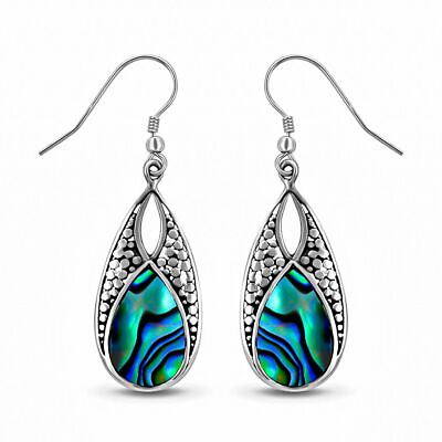 #ad BALI LEGACY Drop Dangle Earrings Abalone Shell 925 Sterling Silver Birthday Gift $19.99