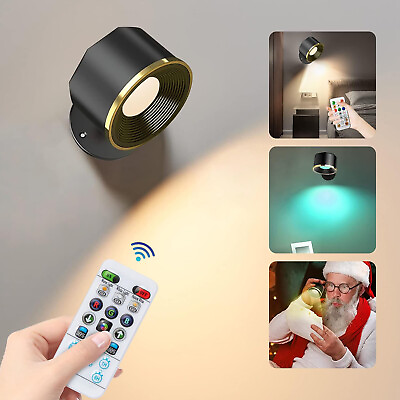 #ad Magnetic Wireless RGB LED Wall Sconces Light Cordless Rechargeable Reading Lamp $14.89