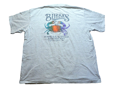 #ad Bubba#x27;s Crab Shirt Adult Extra Large Marina amp; Seafood Restaurant Pocket Mens $14.57