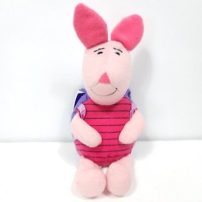 #ad Disney Store Winnie the Pooh Piglet Plush Stuffed Animal Pink Story Book Pack 7quot; $15.29