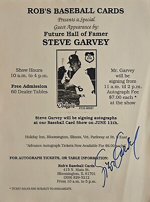 #ad Steve Garvey LA Signed Autographed 8.5x11quot; Card Show Poster Rob#x27;s Baseball Cards $24.95