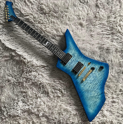 #ad Custom Snakebyte Baritone Electric Guitar Blue Quilted Maple Top Fast Delivery $299.00