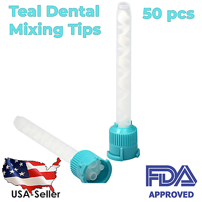 #ad Teal Dental Impression Mixing Tips 50 pcs FDA $13.99