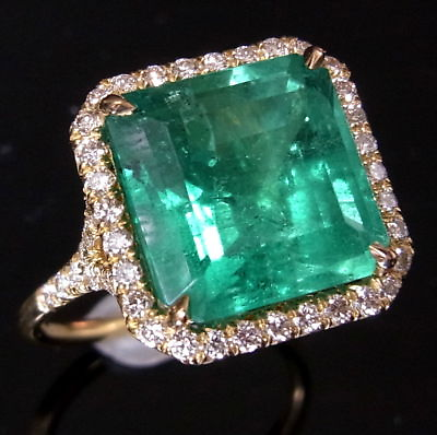 #ad 5.5ct Emerald Diamond Ring 18k White Rose Yellow Gold or Platinum $4999.00