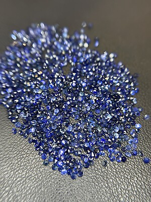 #ad 1 .3mm Natural Blue Sapphire Rounds Diamond cut Good Quality 50 Stones $50.00