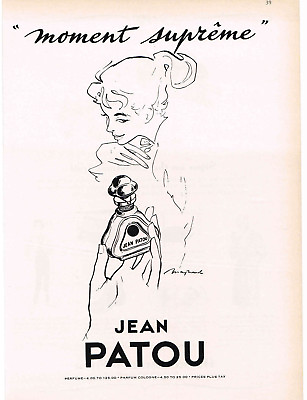 #ad 1960 JEAN PATOU Moment Supreme Perfume art by GUY MAYNARD Vintage Ad $8.95