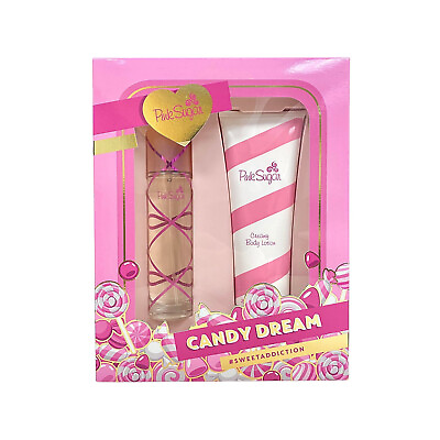 #ad Pink Sugar 2 Piece Gift Set 3.4 oz Eau de Toilette 8.45 oz Body Lotion $18.99