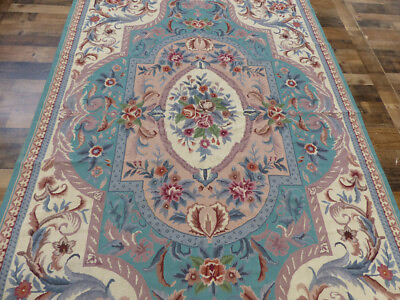 #ad 5#x27;6quot;x8#x27;6quot; Stunning French Floral Aubusson hand knotted wool Needlepoint area rug $314.65