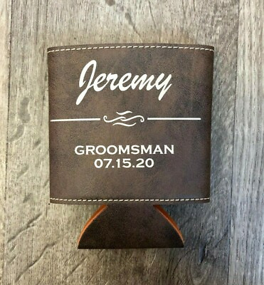 Groomsmen Gift Personalized Leather Can Holder Koozie More Colors Available $9.99