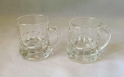 #ad Vintage Federal Mini Beer Mug Shot Glasses or Toothpick Holders SET of 2 $7.99