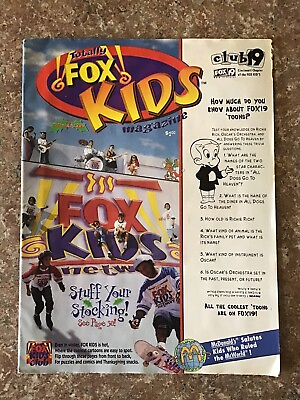 #ad Totally Fox Kids Magazine Winter 1996 Missing Cards $9.99