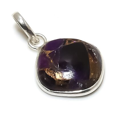 #ad Copper Amethyst Gemstone 925 Sterling Silver Pendant jewelry 1.22quot; j513 $8.99