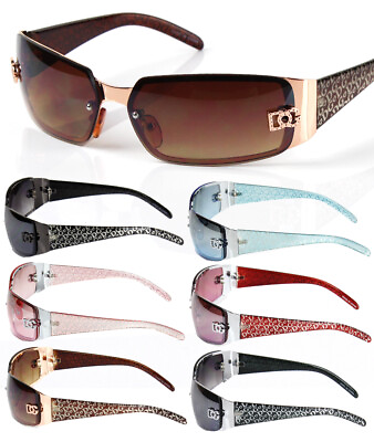 #ad DG Eyewear Womens Wrap Around Sunglasses Fashion Rimless Shades Designer Retro $8.95