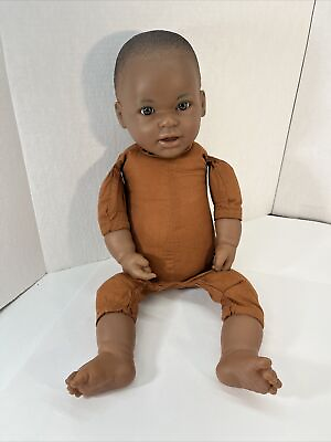 #ad Berenguer Baby Doll Black African American Ragdoll Vinyl Cloth Body 20” Doll $18.85