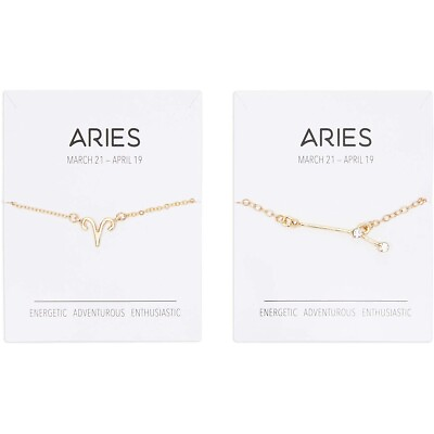 #ad #ad Aries Zodiac Necklace and Bracelet Astrology Jewelry Sets for Women $12.99