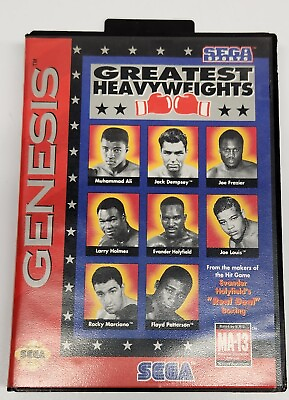 #ad Greatest Heavyweights Sega Genesis 1993 *CIB with manual *Tested Free Ship $21.95