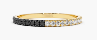 #ad Ron Hami Yellow 14K Black amp; White Diamond Row Band Eternity Ring .48ct size 7 $493.95